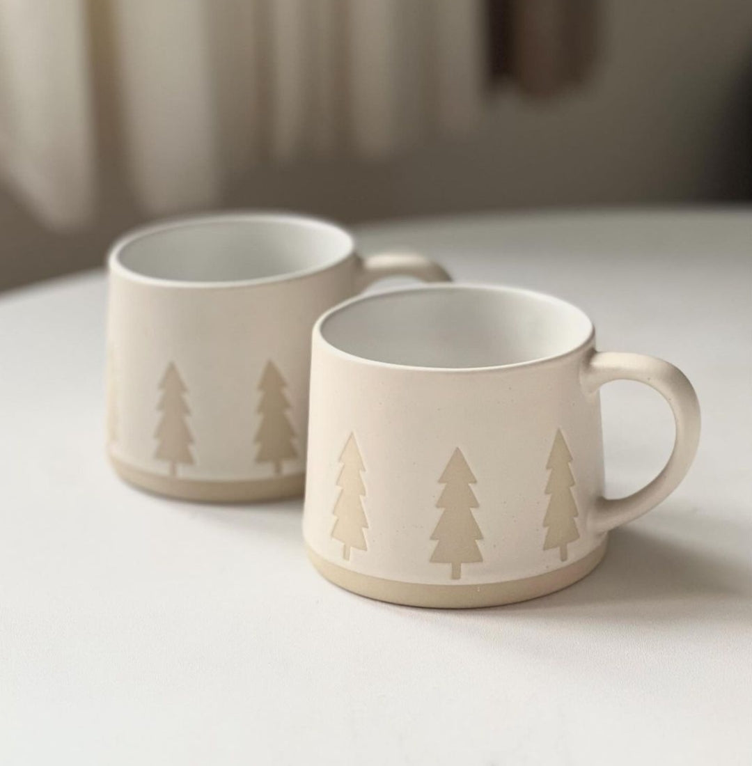 Embossed Ceramic Coffee Mug