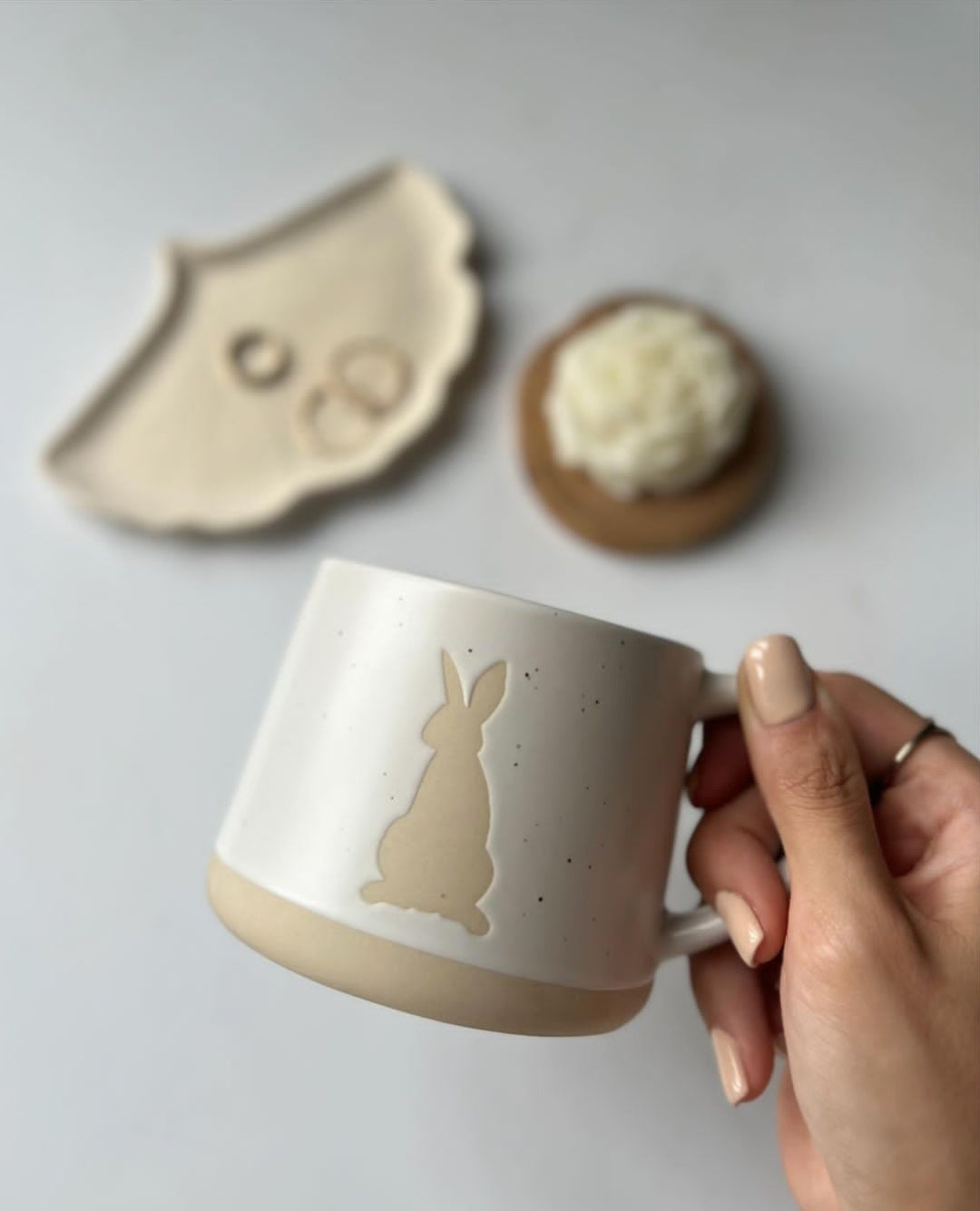 Embossed Ceramic Coffee Mug