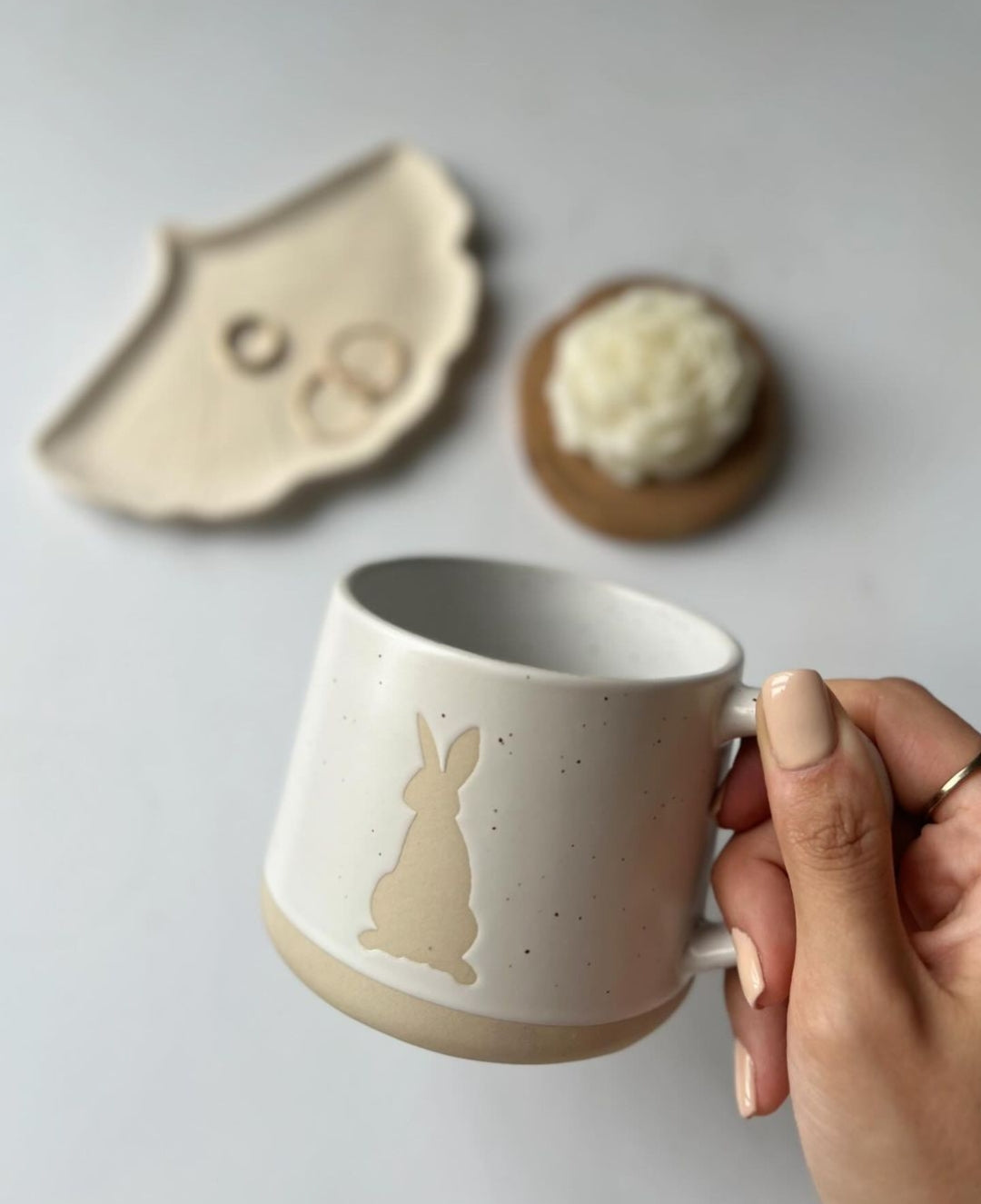 Embossed Ceramic Coffee Mug