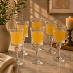 Set of 6 clear 280ml stemmed drinking glasses and premium goblets for serving water, juice, mocktails and cold beverages.stemmed drinking glasses280ml drinking glassesglass goblet set of 6premium glass gobletswater goblet setjuice drinking glassesmocktail glassesstemmed glass setclear drinking gobletsdrinking glasses set of 6