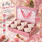 6 piece pink bow ceramic bowl set, pink bow dessert bowls, cute ceramic serving bowls, pink ribbon bowl set, aesthetic ceramic bowls, coquette dessert bowls, bow print ceramic bowls, six piece dessert bowl set, cute ice cream bowls, ceramic snack bowls, pink bow tableware, aesthetic dinnerware Pakistan, ceramic bowl set Pakistan, pink bow bowls Pakistan, dessert serving bowls Pakistan, cute kitchen accessories Pakistan, ceramic dessert bowls online Pakistan, coquette tableware Pakistan, gift set for home lo