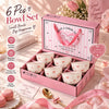 6-Piece Pink Bow Ceramic Bowl Set – Cute Aesthetic Dessert & Serving Bowls Gift Set