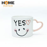 Cute Smiley Face Ceramic Mug with Heart Handle Pakistan – Love & Gift Mug for Coffee, Tea, Milk & Hot Chocolate