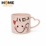 Cute Smiley Face Ceramic Mug with Heart Handle Pakistan – Love & Gift Mug for Coffee, Tea, Milk & Hot Chocolate