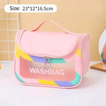 Squared Colored Transparent Makeup & Skincare Organizer Wash Bag