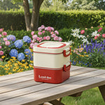 Stackable 3 layer lunch box with compartments for office and school use in Pakistan