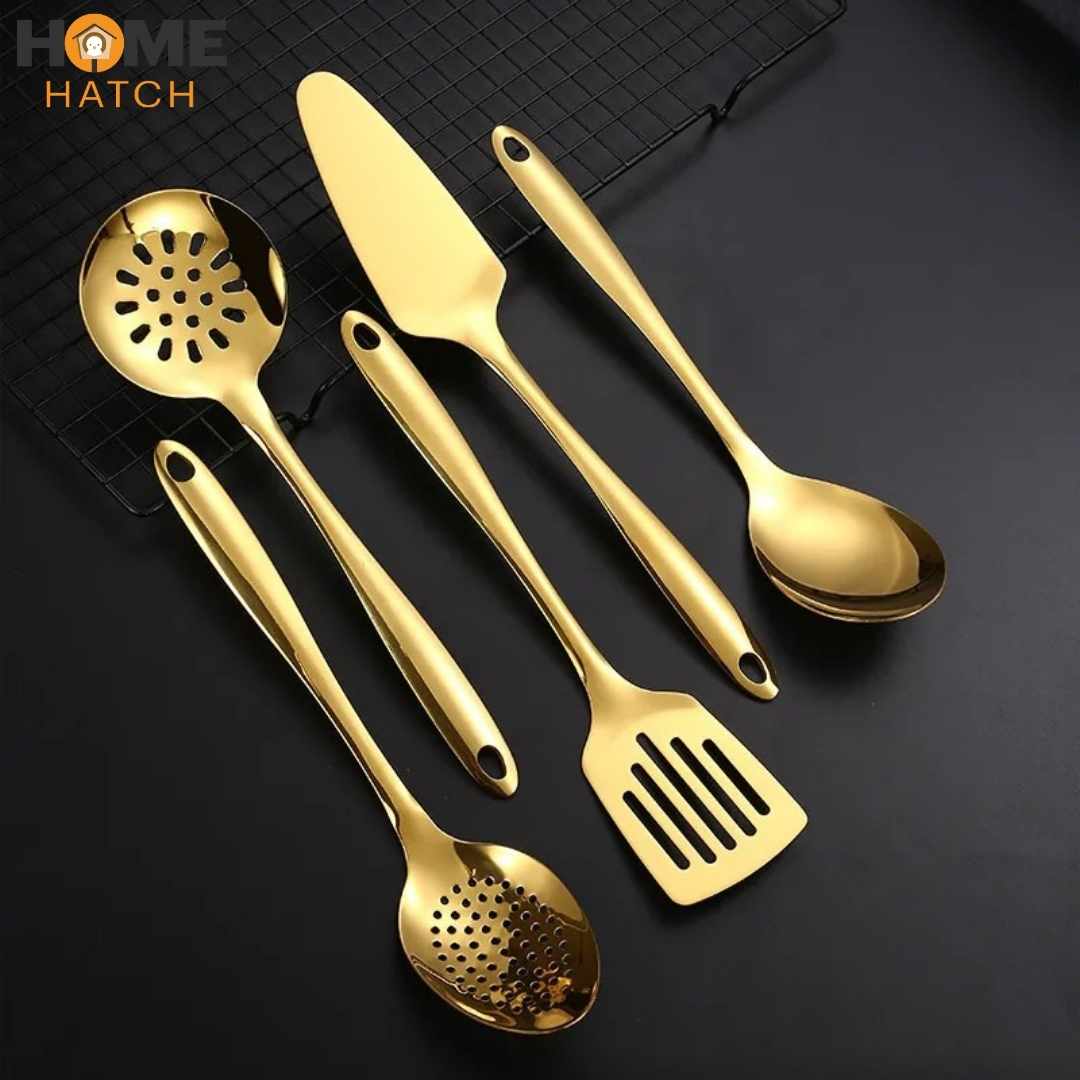 Stainless Steel Gold Serving Utensils