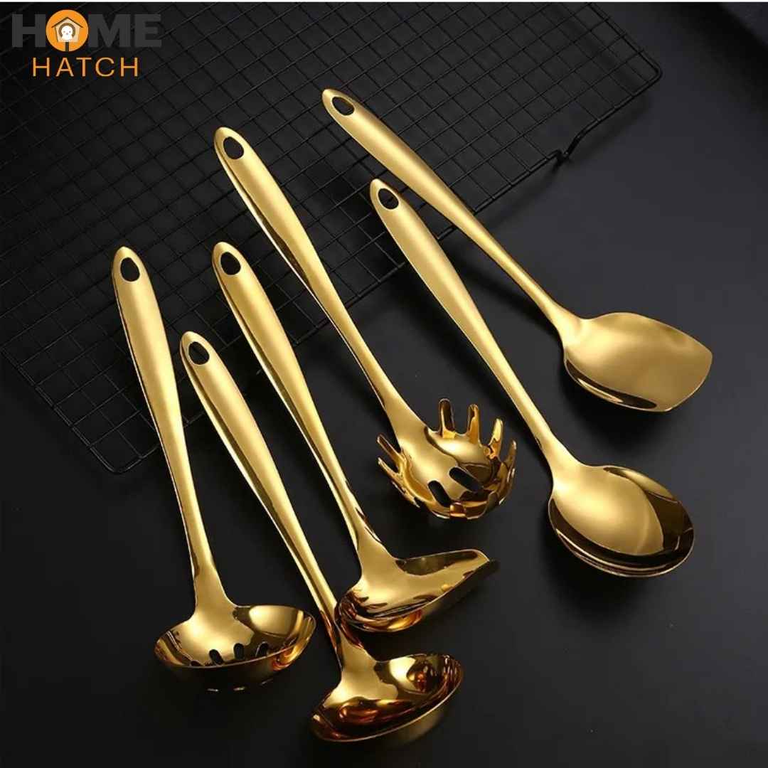 Stainless Steel Gold Serving Utensils