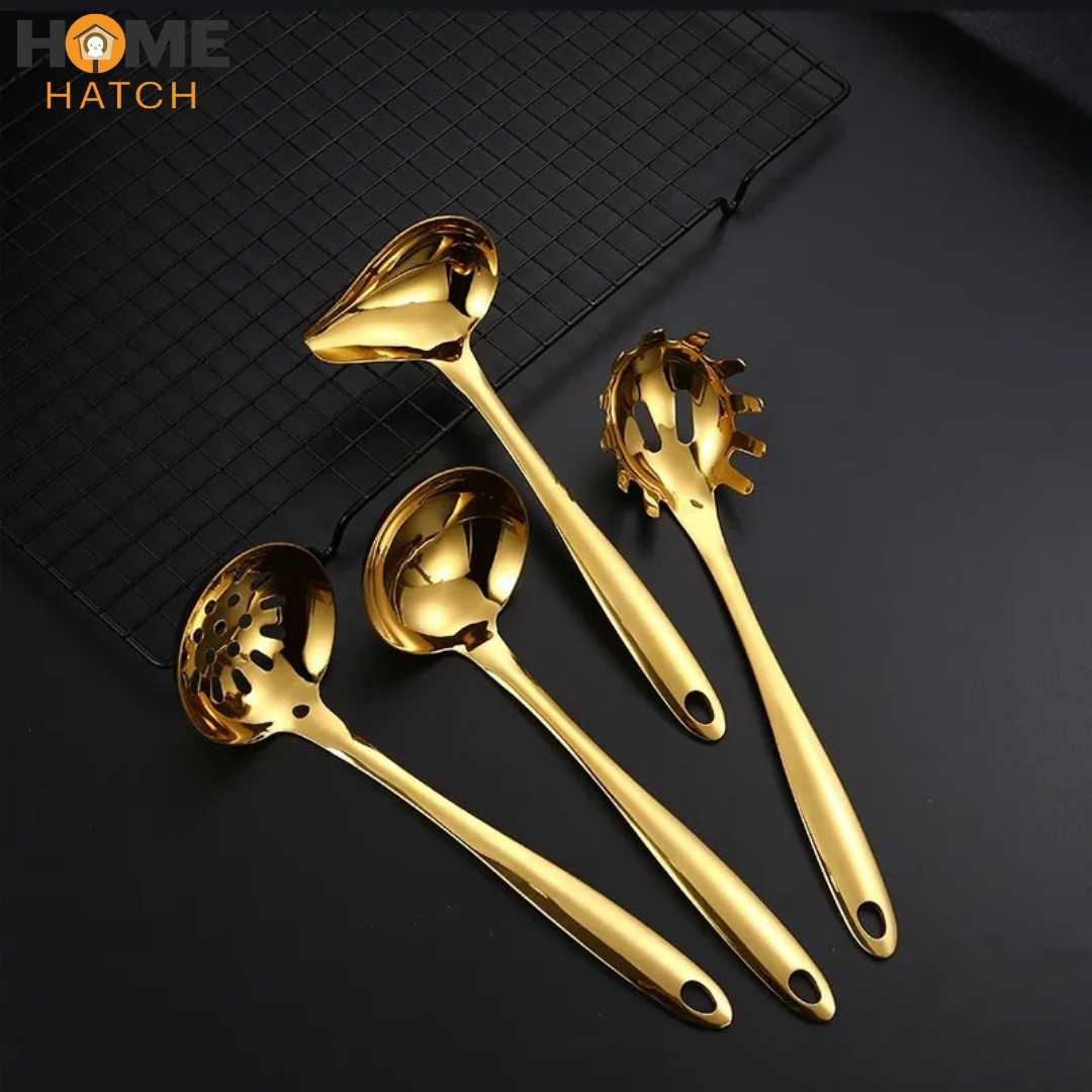 Stainless Steel Gold Serving Utensils