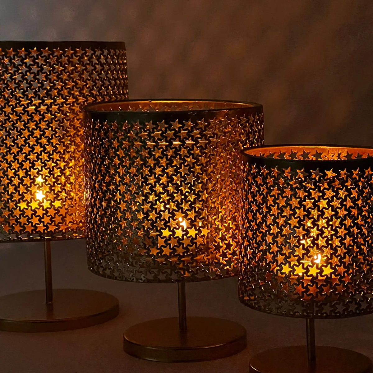 Star Shaped Golden Candle Lanterns | Home Décor - Home Hatch