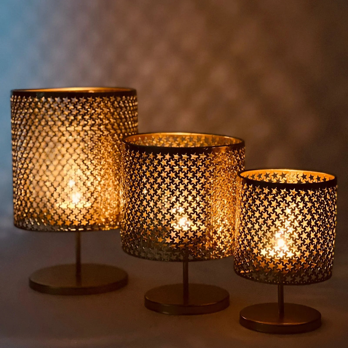 Star Shaped Golden Candle Lanterns | Home Décor - Home Hatch