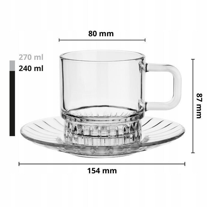 Stella glass tea and coffee cup set 240ml with saucers set of 6 – Home Hatch Pakistanglass tea cup set Pakistanglass coffee cup with saucertea cup set of 6240ml glass cupsHome Hatch glasswareglass tea coffee cupsserving cups with saucerstea set for guestskitchen glassware Pakistancoffee cup set glass