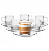 Stella Glass Tea & Coffee Cup Set with Saucers – 240ml (Set of 6)