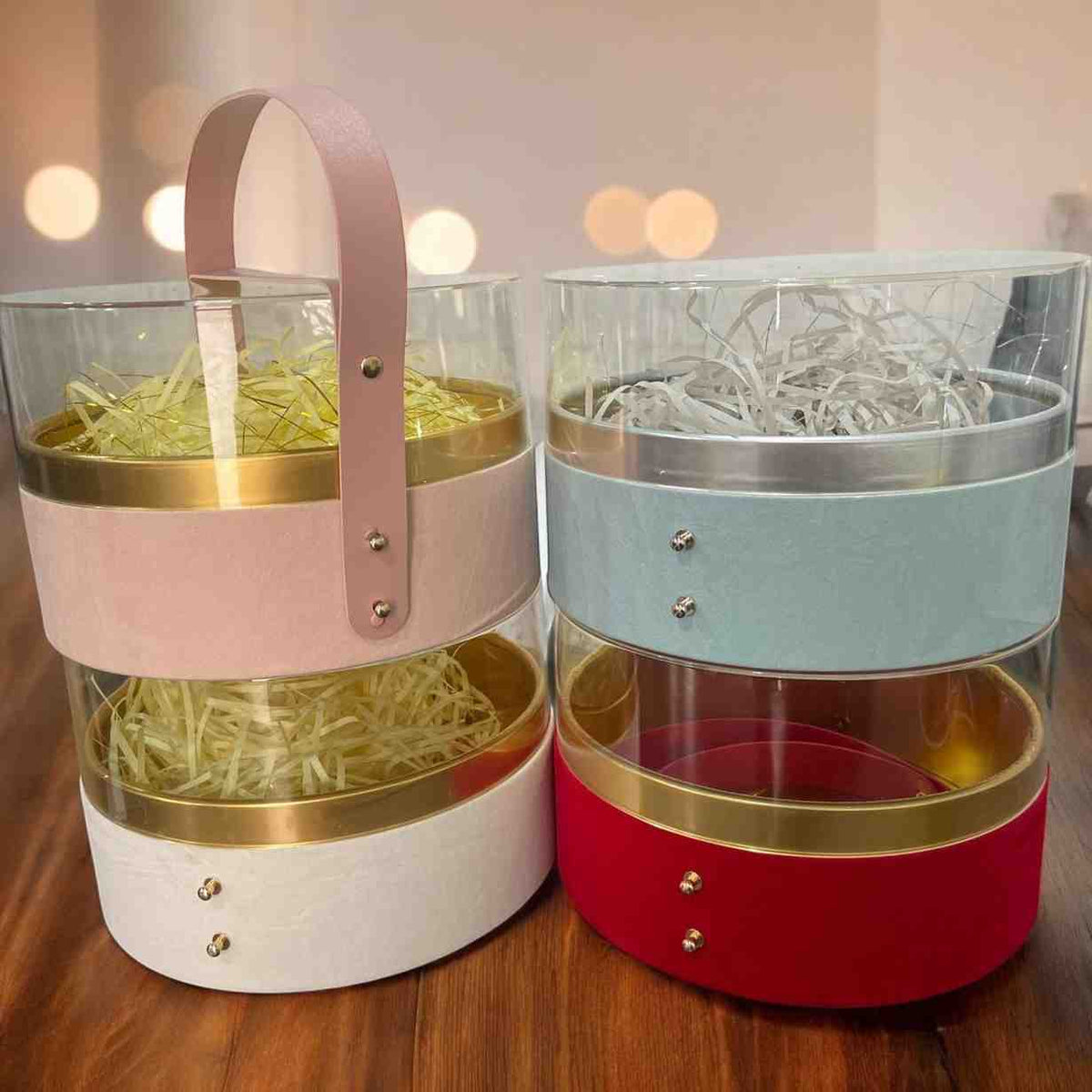 Luxury Faux Leather Gift Box with Transparent Lid | Gift Box