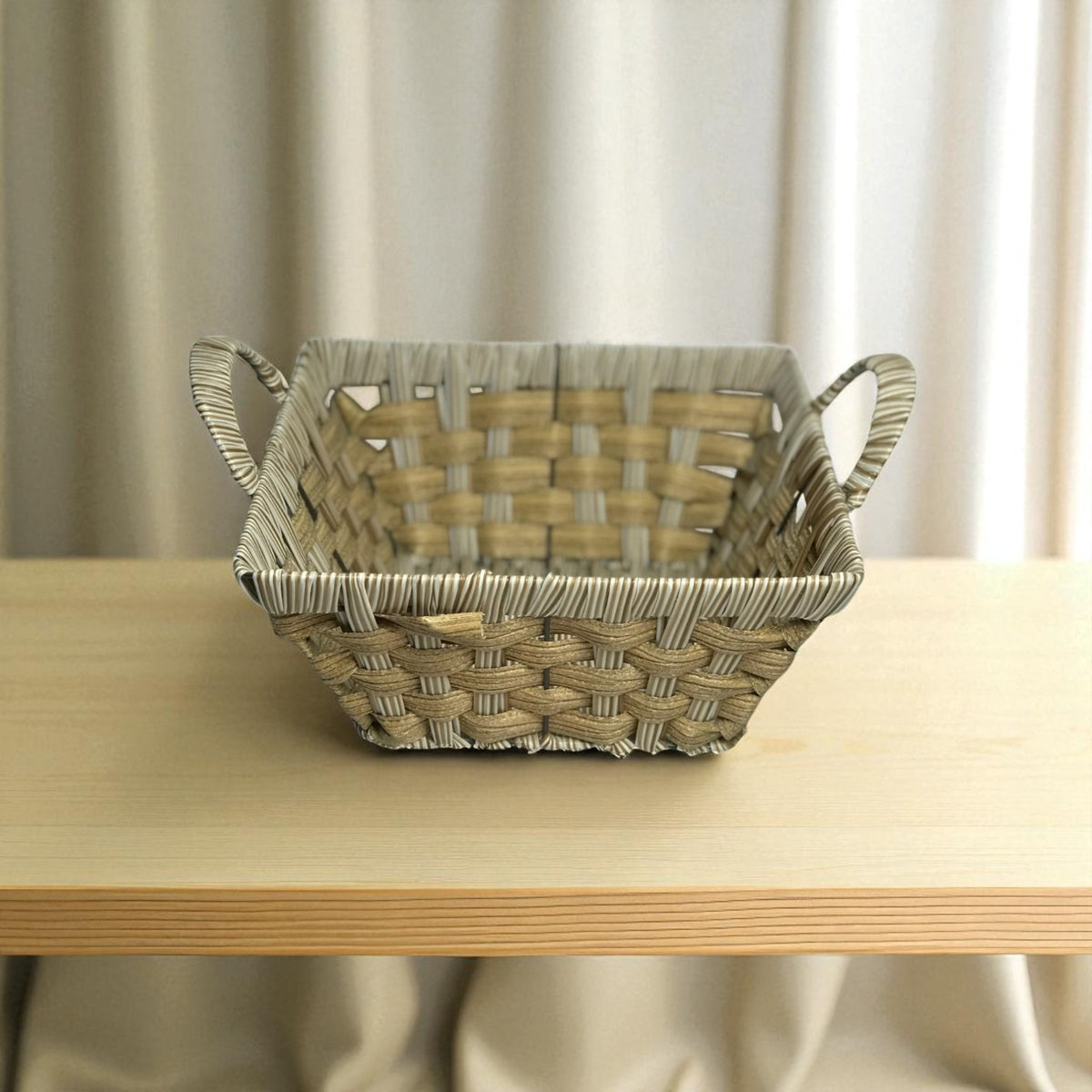 Storage Wicker Baskets |Decorative Organiser Synthetic Cane Plastic