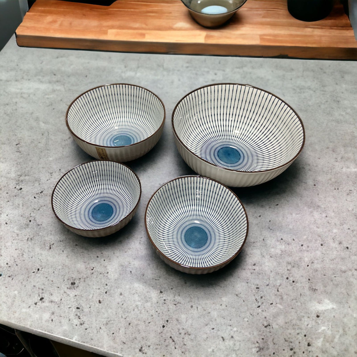 Striped Design Ceramic Ramen Bowls | Kitchenware - Home Hatch