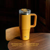 TYESO 40 oz Stainless Steel Travel Mug with Handle & Leafproof