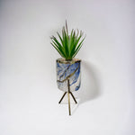 Marble Pattern Flower Pot With Plant - Home Hatch