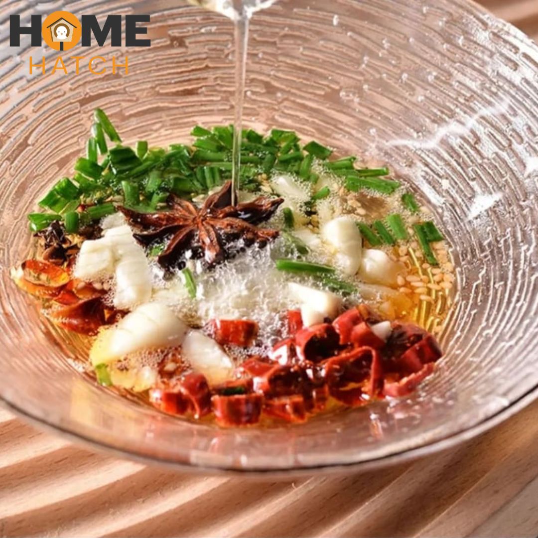 Glass Tarka Spoon – Long Coloured Handle Tempering / Tadka Spoon