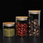 Triangle Airtight sealed Glass Jar With Wooden Bamboo Lid