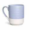 Two Tone Ribbed Ceramic Coffee Mug-Pastel Edition