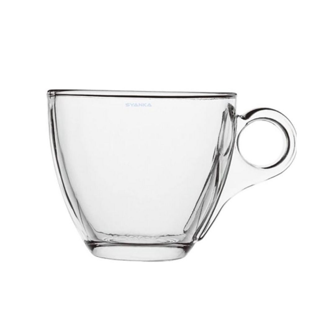 Delisoga Modern Transparent Plain Glass Tea Cup Set