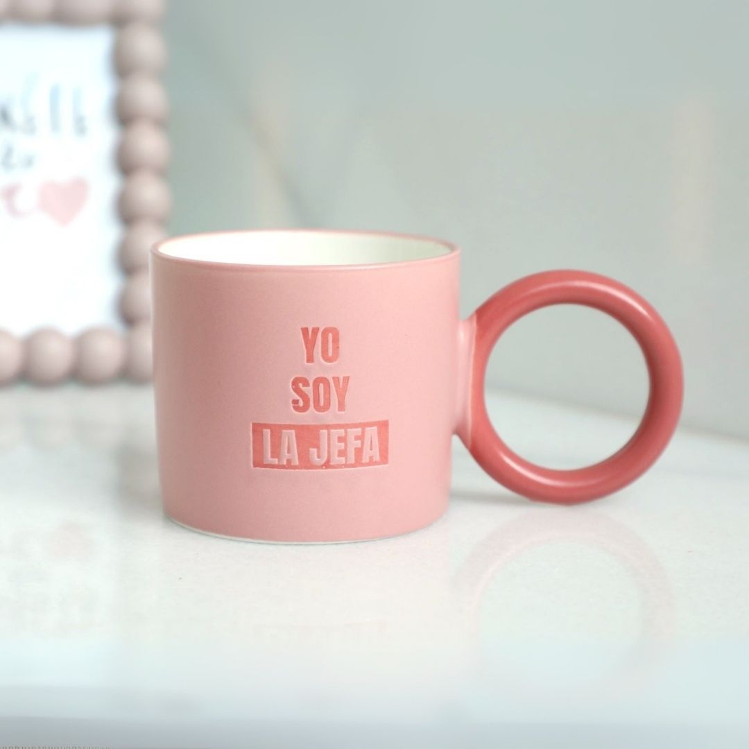 Colorful Round Handle Ceramic Mug – 280ml