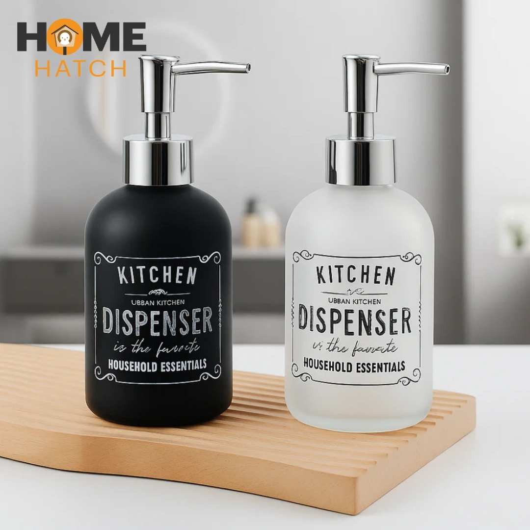Urban Kitchen Refillable Soap & Lotion Dispenser Bottles – Matte Black & Frosted White