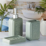 Ceramic Bathroom Set With Soap Dispenser - 3 Pcs