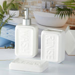 Ceramic Bathroom Set With Soap Dispenser - 3 Pcs