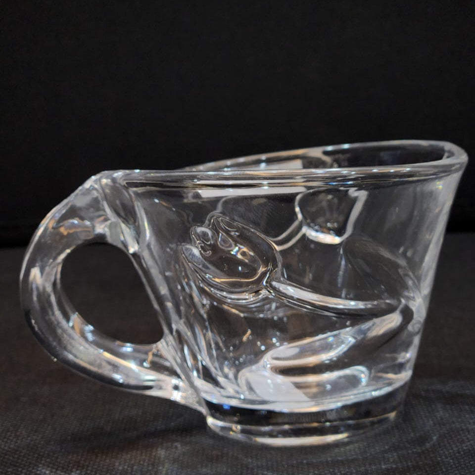 Delisoga Solid Glass Handle Tea Cups | Green tea Set of 6