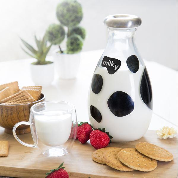 Glass Milk Storage Water Bottle With Steel Lid