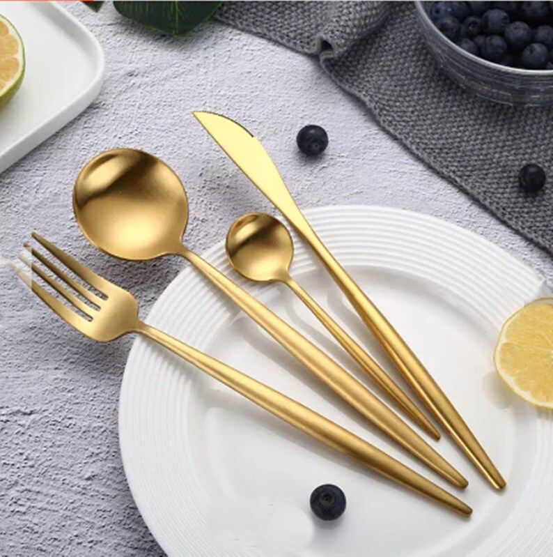 Stainless Steel Gold Cutlery Set - 4pcs