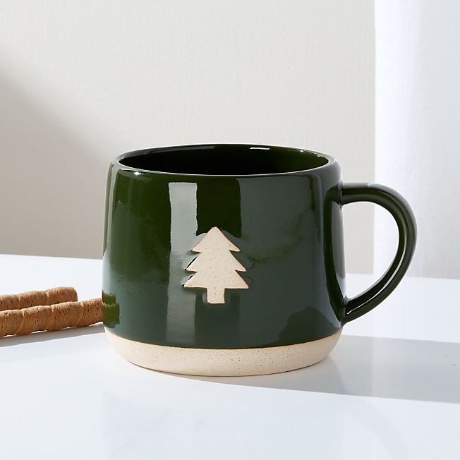 Embossed Ceramic Coffee Mug