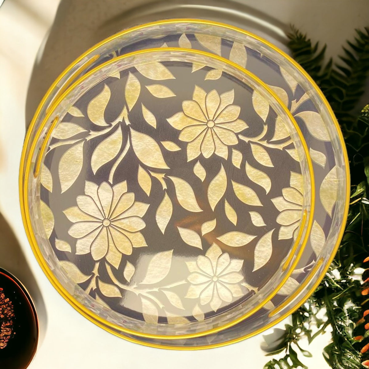 Floral Pattern Design Serving Tray | Décor Tray