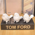 3pcs Ceramic Sparrow Statue