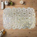 Daisy RectangularGold Flower PVC Table Mats | Placemats