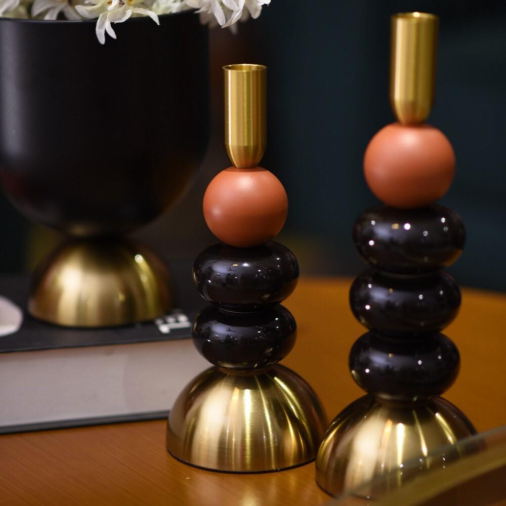 Modern Ceramic Beads Pillar Candle Stand | Home Décor