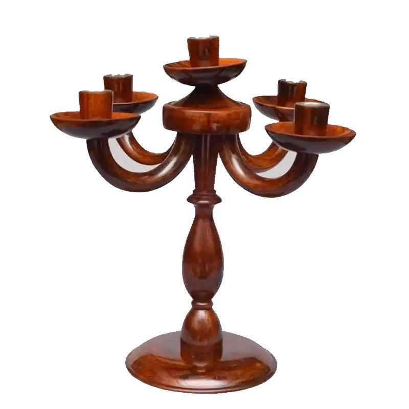 Handcrafted Wooden Antique Candle Holder Stand