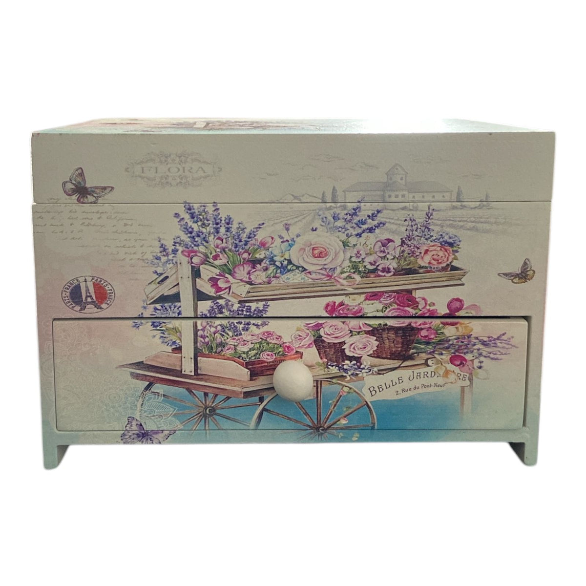 Chic Wooden Jewelry Box with Mirror | Storage Organizer | Trinket Box