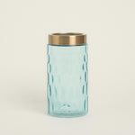 Elegant Aqua Blue Glass Vase with Golden Rim – Timeless Floral Decor
