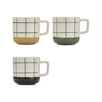 Geometric Patterned Ceramic Coffee Mugs