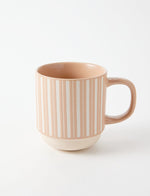 Peach Glow Striped Ceramic Mug