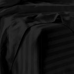 Striped Bedsheet Set - Black T200 Cotton Satin