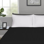 Striped Bedsheet Set - Black T200 Cotton Satin