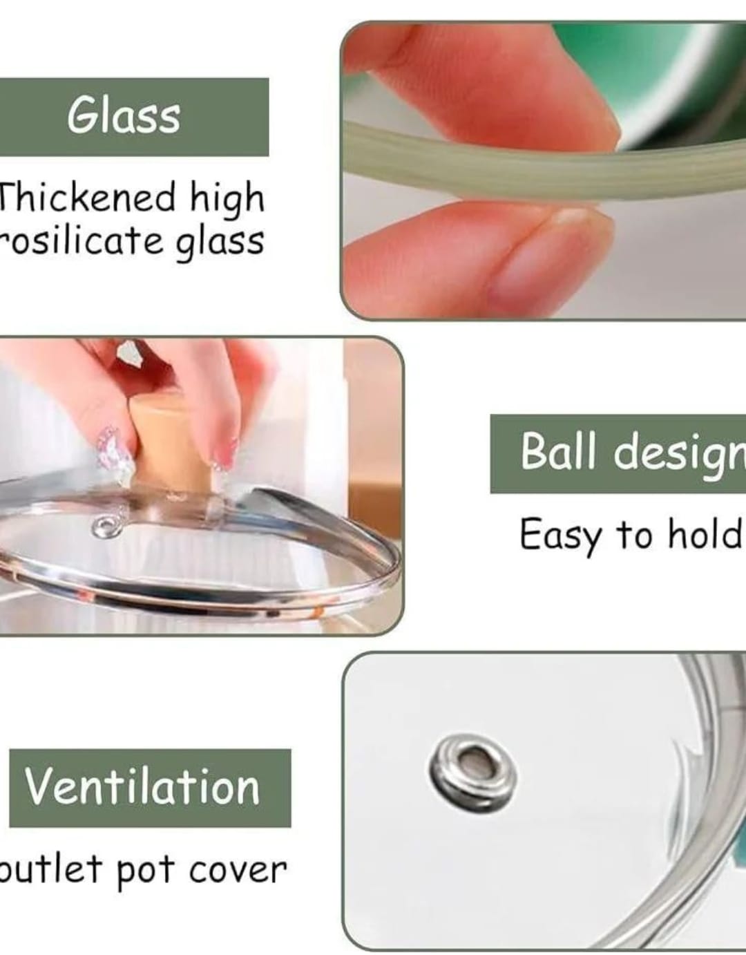 Borosilicate Transparent Nonstick Glass Cooking Pot With Lid | Cookware