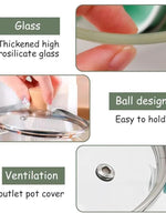 Borosilicate Transparent Nonstick Glass Cooking Pot With Lid | Cookware