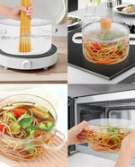 Borosilicate Transparent Nonstick Glass Cooking Pot With Lid | Cookware