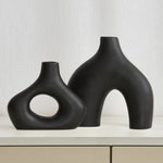 Boho Ceramic Vase Pair | Minimalist Home Decor | Pots & Vases