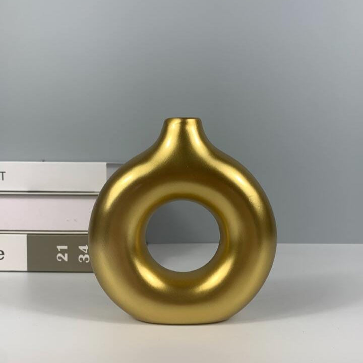 Matte Finish Donut Ceramic Vase | Pots & Vases | Home Décor
